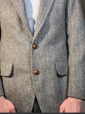 Vintage Stanley Becker Herringbone Wool Blazer